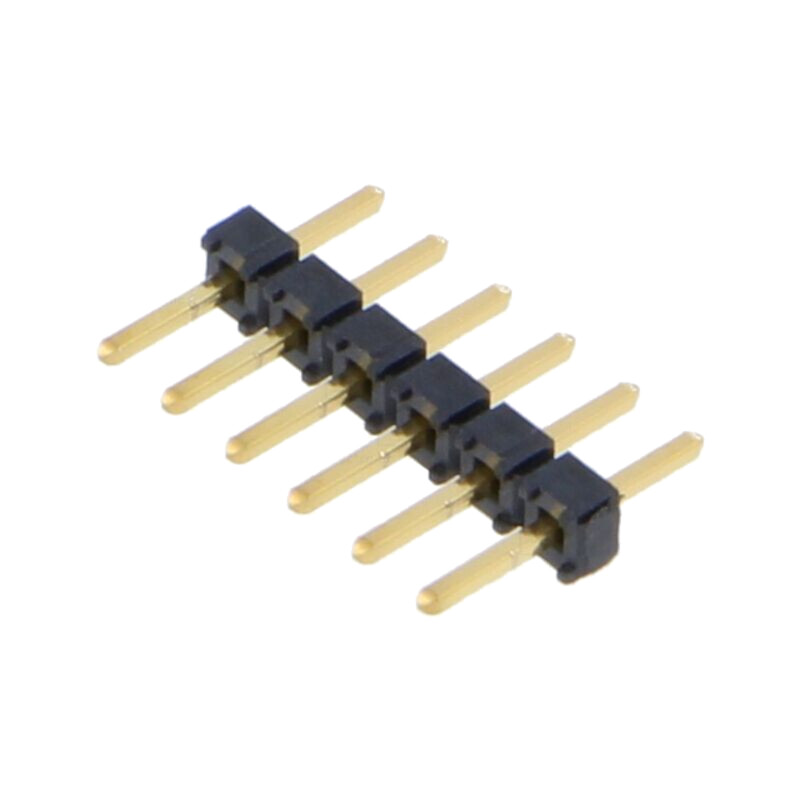 Conector: şiruri pini; tată; PIN: 6; 2mm; aurit; THT; şir pini; drept Conector: şiruri pini; tată; PIN: 6; 2mm; aurit; THT; şir pini; drept