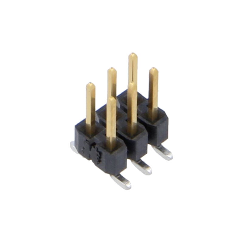 Conector: şiruri pini; tată; PIN: 6; 2,54mm; aurit; SMT; şir pini Conector: şiruri pini; tată; PIN: 6; 2,54mm; aurit; SMT; şir pini