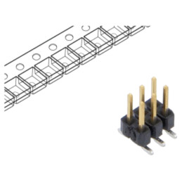 Conector: şiruri pini; tată; PIN: 6; 2,54mm; aurit; SMT; şir pini