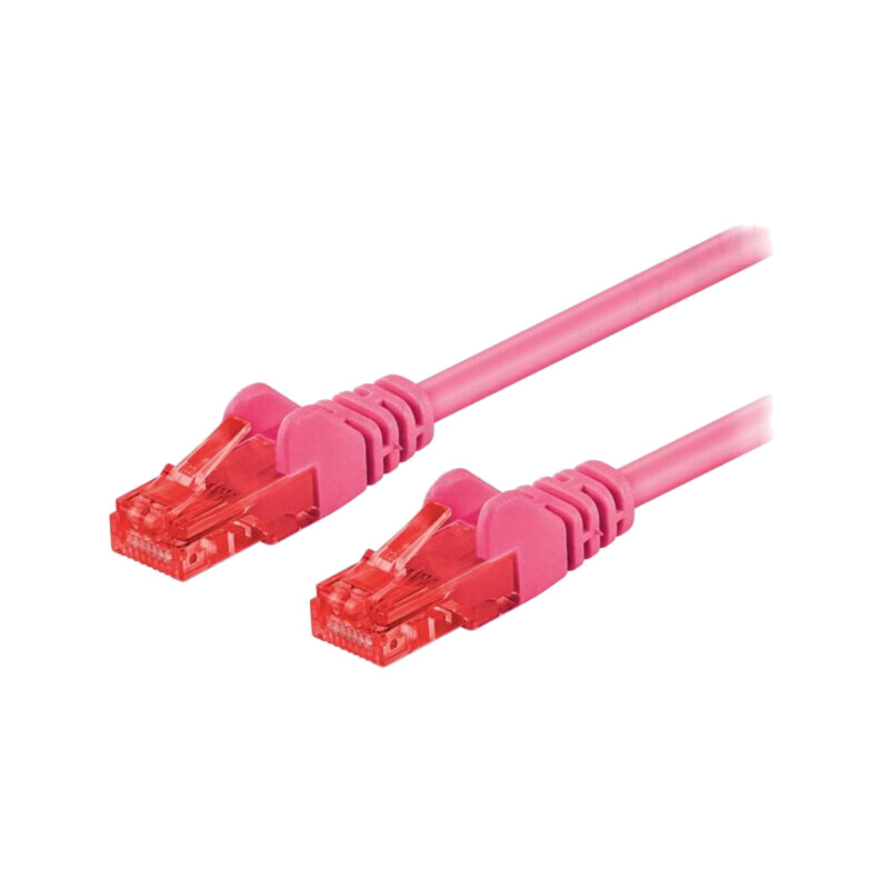 Patch cord; U/UTP; 6; litat; CCA; PVC; roz; 0,25m; 24AWG Patch cord; U/UTP; 6; litat; CCA; PVC; roz; 0,25m; 24AWG