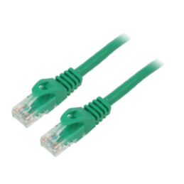 Patch cord; U/UTP; 6; litat; CCA; PVC; verde; 1m; 26AWG; Fire: 8; 1buc.