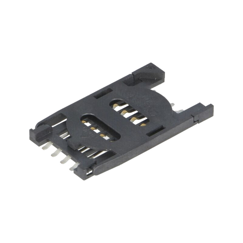 Conector: pentru carduri; SIM; cu mâner rabatabil; SMT; aurit