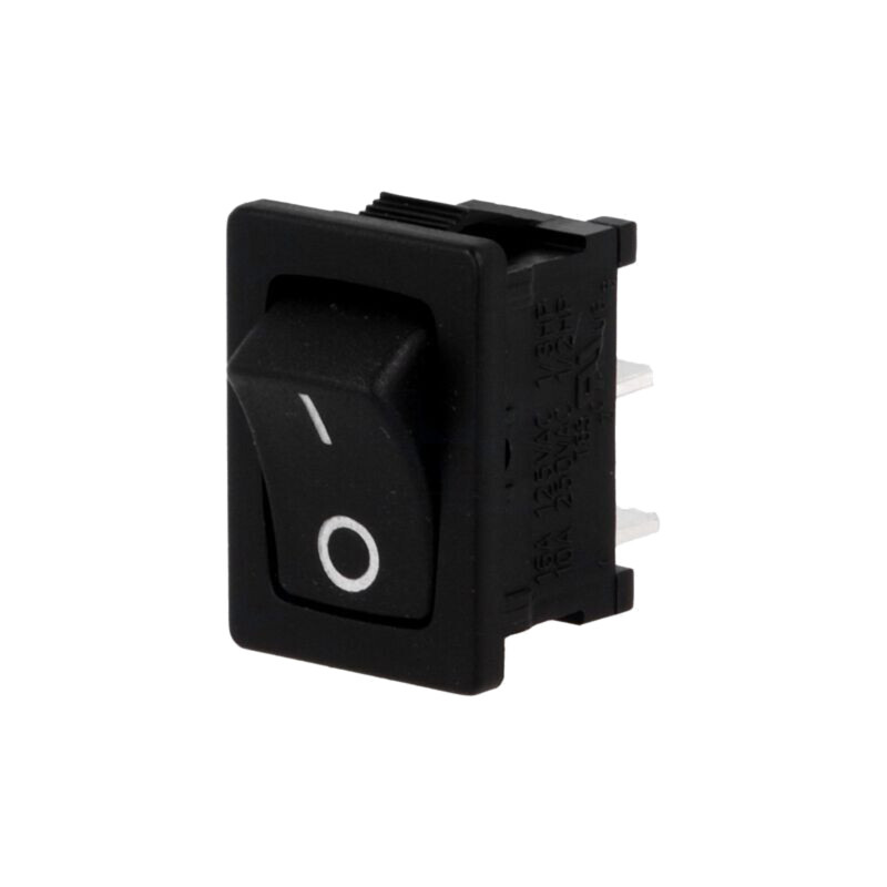 ROCKER; SPST; Poz: 2; OFF-(ON); 10A/250VAC; neagră; fără; R13-66-AC ROCKER; SPST; Poz: 2; OFF-(ON); 10A/250VAC; neagră; fără; R13-66-AC