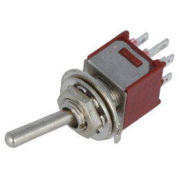 Comutator: basculant; Poz: 2; DPDT; ON-ON; 1A/250VAC; Term: pt.lipit