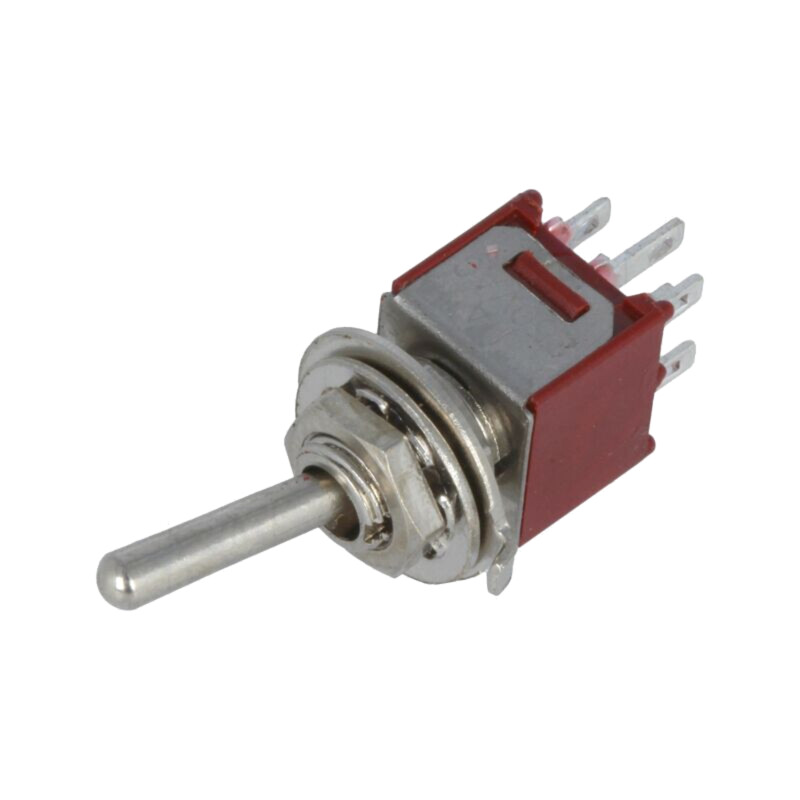 Comutator: basculant; Poz: 2; DPDT; ON-ON; 1A/250VAC; Term: pt.lipit Comutator: basculant; Poz: 2; DPDT; ON-ON; 1A/250VAC; Term: pt.lipit
