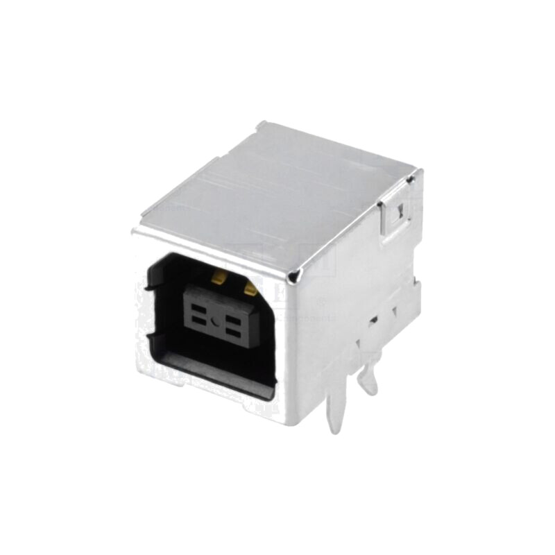 Conector: USB B; soclu; pentru PCB; THT; PIN: 4; în unghi 90°; aurit