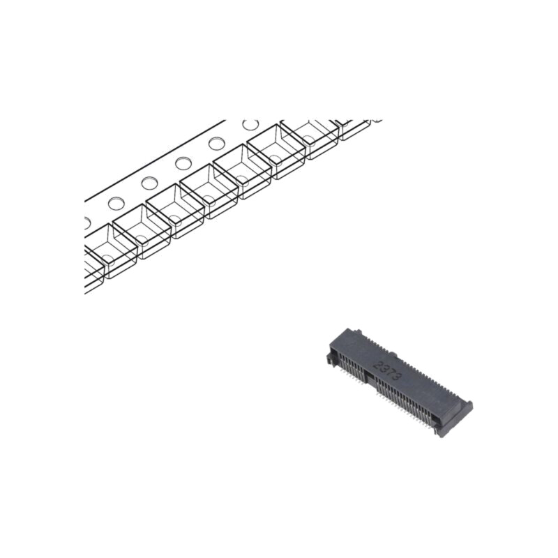 Conector: PCI Express mini; orizontală; SMT; aurit; PIN: 52; 0,5A Conector: PCI Express mini; orizontală; SMT; aurit; PIN: 52; 0,5A
