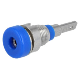 Conector: banană 2mm; soclu; 10A; 23mm; albastră; Placare: nichelat