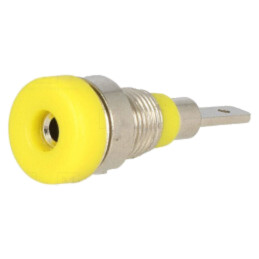 Conector: banană 2mm; soclu; 10A; 23mm; galbenă; Placare: nichelat