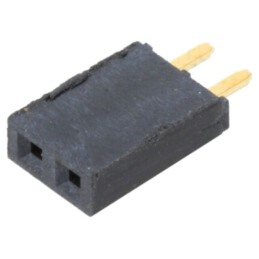 Conector: şiruri pini; mamă; PIN: 2; 2,54mm; aurit; THT; soclu; drept