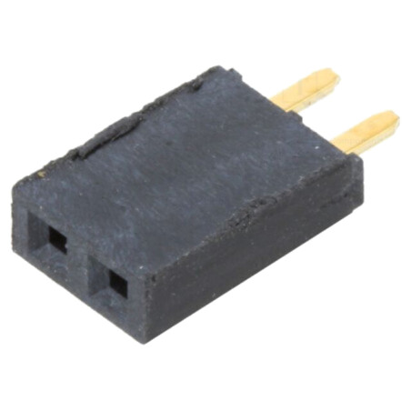 Conector: şiruri pini; mamă; PIN: 2; 2,54mm; aurit; THT; soclu; drept