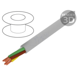 Cablu; ELITRONIC® LIYY; 4x0,25mm2; neecranat; 250V; Cu; litat; gri