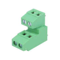 Regletă de conexiuni pt.PCB; în unghi 90°; 3,81mm; piste: 4; 12A