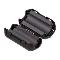 Ferită: două piese; pe cablu rotund; Ø: 9mm; 80Ω; A: 19,5mm; B: 18mm