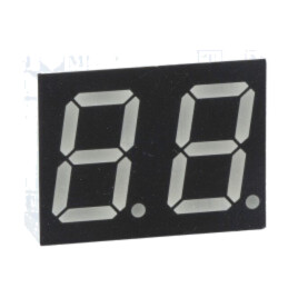 Afişaj: LED; cu 7 segmente; 14,2mm; 0,56"; Nr.car: 2; galben-verde