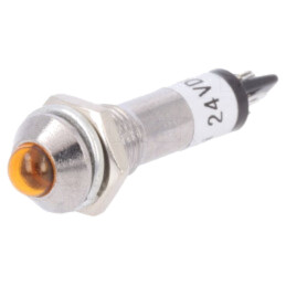 Lampă de control: LED; convex; portocalie; 24VDC; Ø8,2mm; IP40
