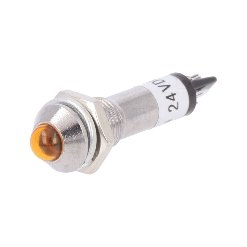 Lampă de control: LED; convex; portocalie; 24VDC; Ø8,2mm; IP40