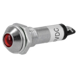 Lampă de control: LED; convex; roşie; 24VDC; Ø8,2mm; IP40; pt.lipit