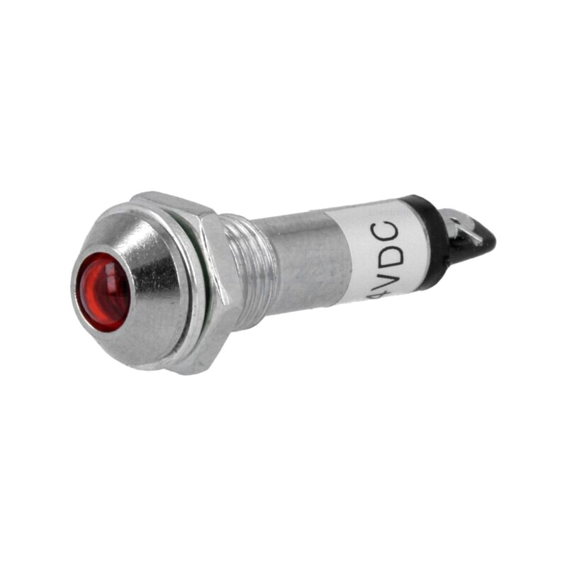 Lampă de control: LED; convex; roşie; 24VDC; Ø8,2mm; IP40; pt.lipit Lampă de control: LED; convex; roşie; 24VDC; Ø8,2mm; IP40; pt.lipit
