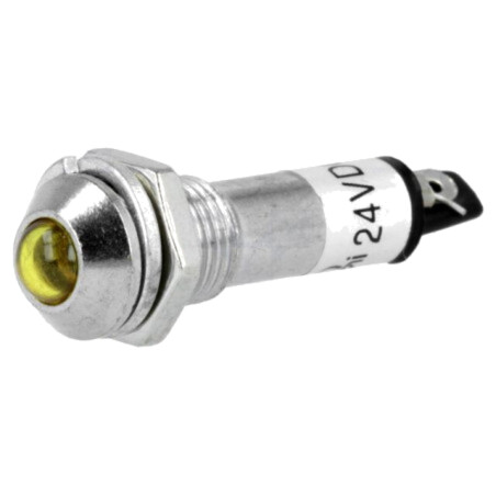 Lampă de control: LED; convex; galbenă; 24VDC; Ø8,2mm; IP40; metal