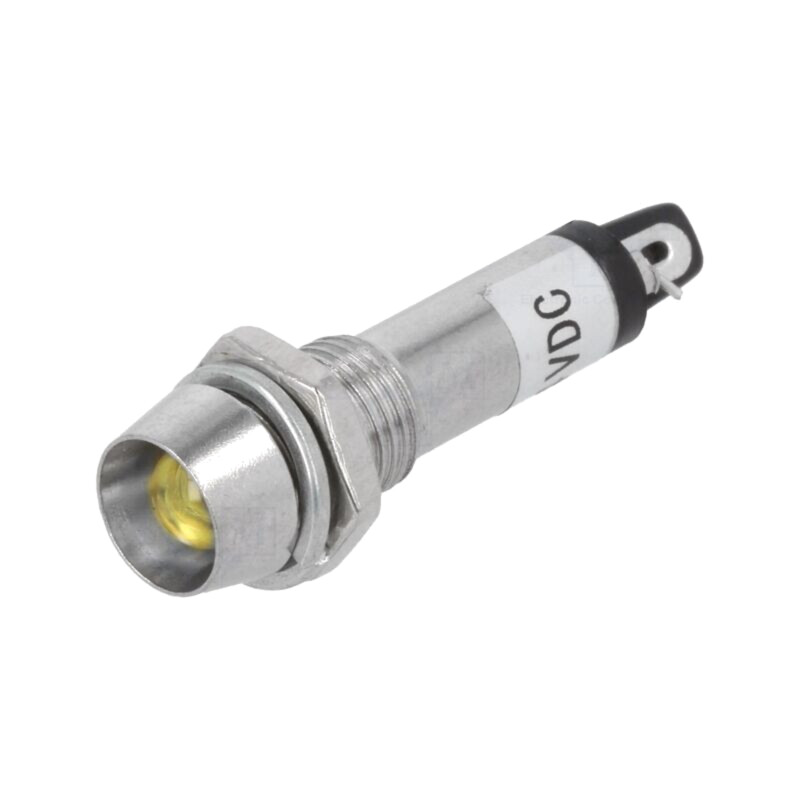 Lampă de control: LED; concav; galbenă; 24VDC; Ø8,2mm; IP40; metal Lampă de control: LED; concav; galbenă; 24VDC; Ø8,2mm; IP40; metal