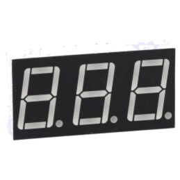 Afişaj: LED; cu 7 segmente; 14,22mm; 0,56"; Nr.car: 3; verde; 6,5mcd