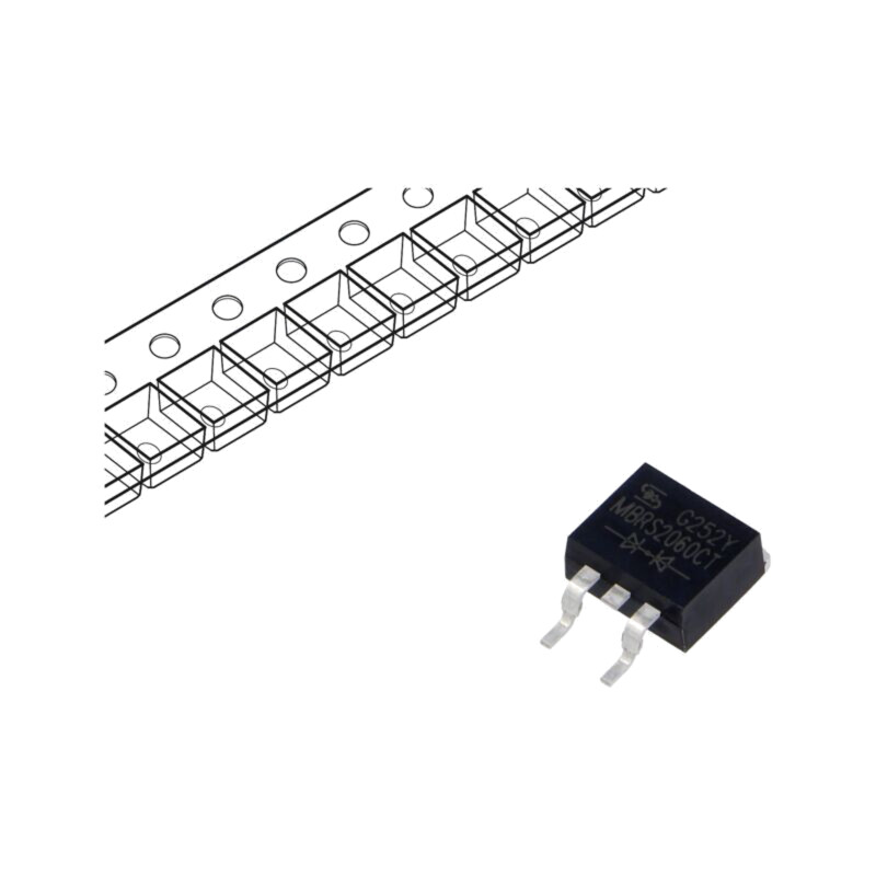 Diodă: redresoare Schottky; D2PAK; SMD; 60V; 10Ax2; rolă,bandă