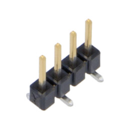 Conector: şiruri pini; tată; PIN: 4; 2,54mm; aurit; SMT; şir pini