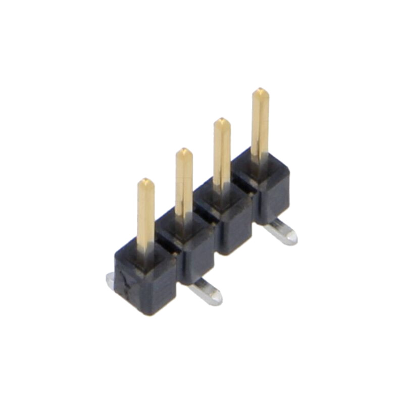 Conector: şiruri pini; tată; PIN: 4; 2,54mm; aurit; SMT; şir pini Conector: şiruri pini; tată; PIN: 4; 2,54mm; aurit; SMT; şir pini