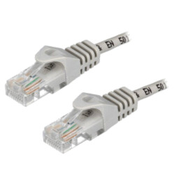 Patch cord; U/UTP; 5e; CCA; gri; 0,5m; RJ45 mufă,din ambele părţi
