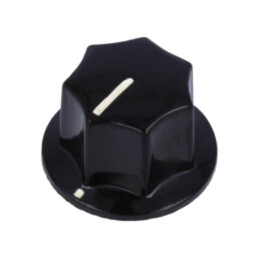Buton rotativ; cu indicator; bachelită; Øax: 6mm; Ø18,5x15mm