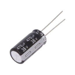 Condensator: electrolitic; THT; 470uF; 35VDC; Ø10x20mm; Raster: 5mm