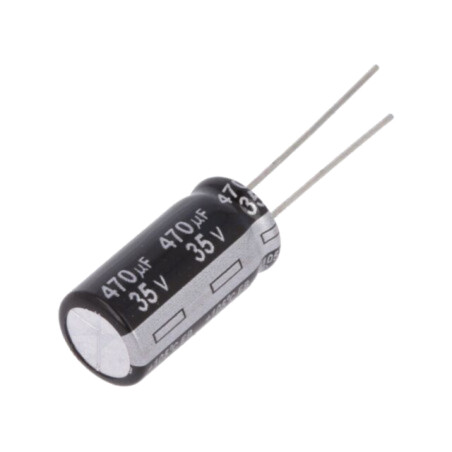 Condensator: electrolitic; THT; 470uF; 35VDC; Ø10x20mm; Raster: 5mm