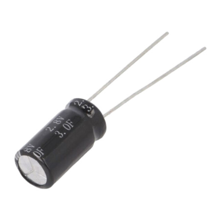 Supercondensator; THT; 3F; 2,8VDC; ±20%; Ø8x16mm; 120mΩ; -40÷65°C