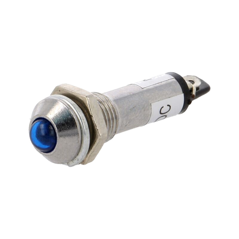 Lampă de control: LED; convex; albastră; 24VDC; Ø8,2mm; IP40; metal Lampă de control: LED; convex; albastră; 24VDC; Ø8,2mm; IP40; metal