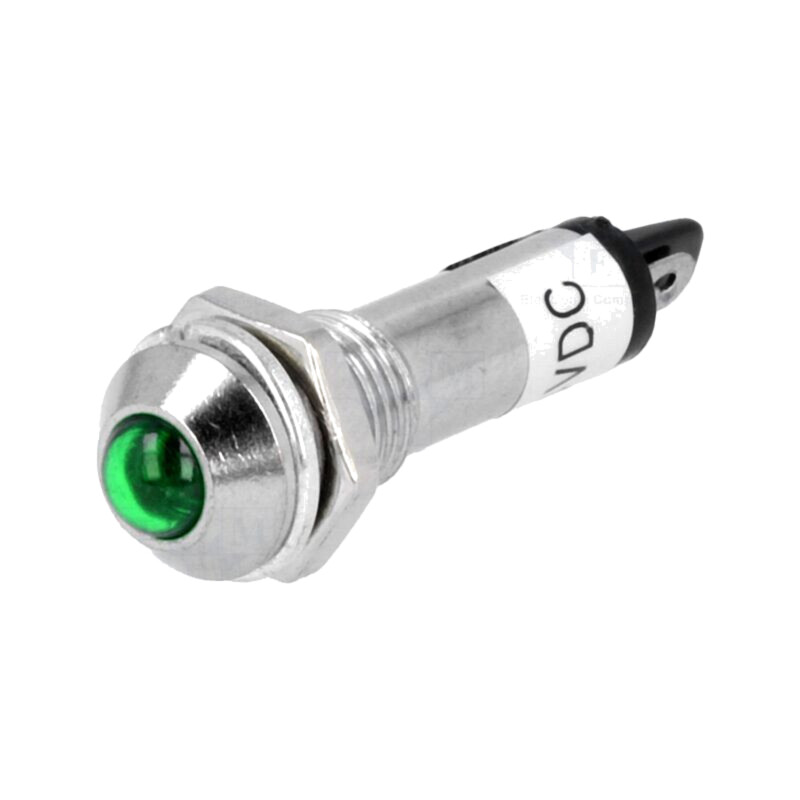 Lampă de control: LED; convex; verde; 24VDC; Ø8,2mm; IP40; pt.lipit Lampă de control: LED; convex; verde; 24VDC; Ø8,2mm; IP40; pt.lipit