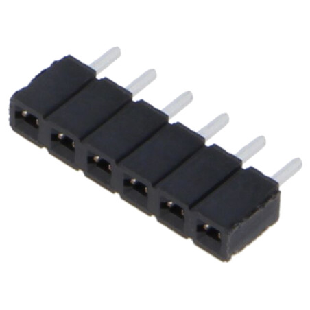 Conector: şiruri pini; mamă; PIN: 6; 2,54mm; cositorit; THT; soclu