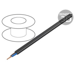 Cablu; H03VVH2-F,OMY; 2x0,75mm2; plată; litat; Cu; PVC; negru; 300V