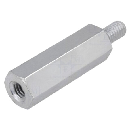 Piuliţă-distanţieră filetată; 90mm; Filet int: M4; Filet ext: M4