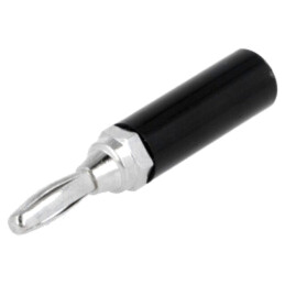 Conector: banană 4mm; mufă; 60VDC; neagră; neizolat; Lung.tot: 46mm