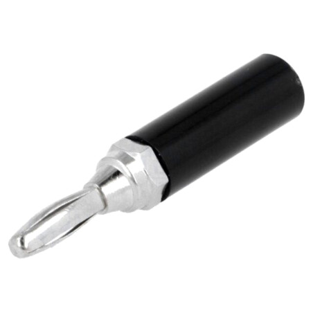 Conector: banană 4mm; mufă; 60VDC; neagră; neizolat; Lung.tot: 46mm