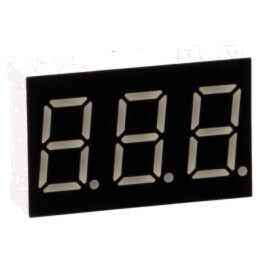 Afişaj: LED; cu 7 segmente; 9,14mm; 0,36"; Nr.car: 3; roşie; 6,5mcd
