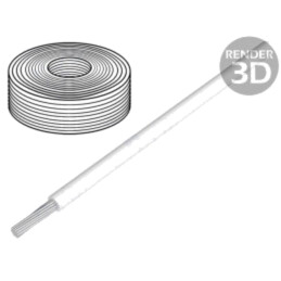 Cablu; litat; Cu; 22AWG; PVC; alb; 300V; 30m; CPR: fără clasificare