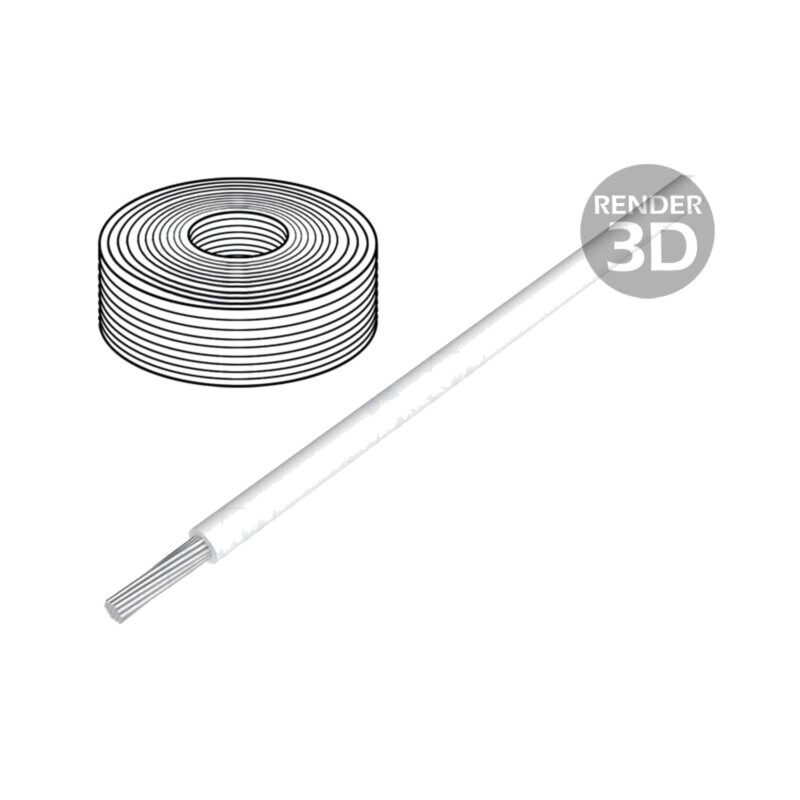 Cablu; litat; Cu; 22AWG; PVC; alb; 300V; 30m; CPR: fără clasificare Cablu; litat; Cu; 22AWG; PVC; alb; 300V; 30m; CPR: fără clasificare