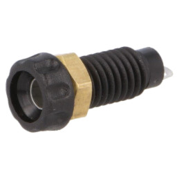 Conector: banană 4mm; soclu; 10A; 60VDC; 23mm; neagră; nichelat