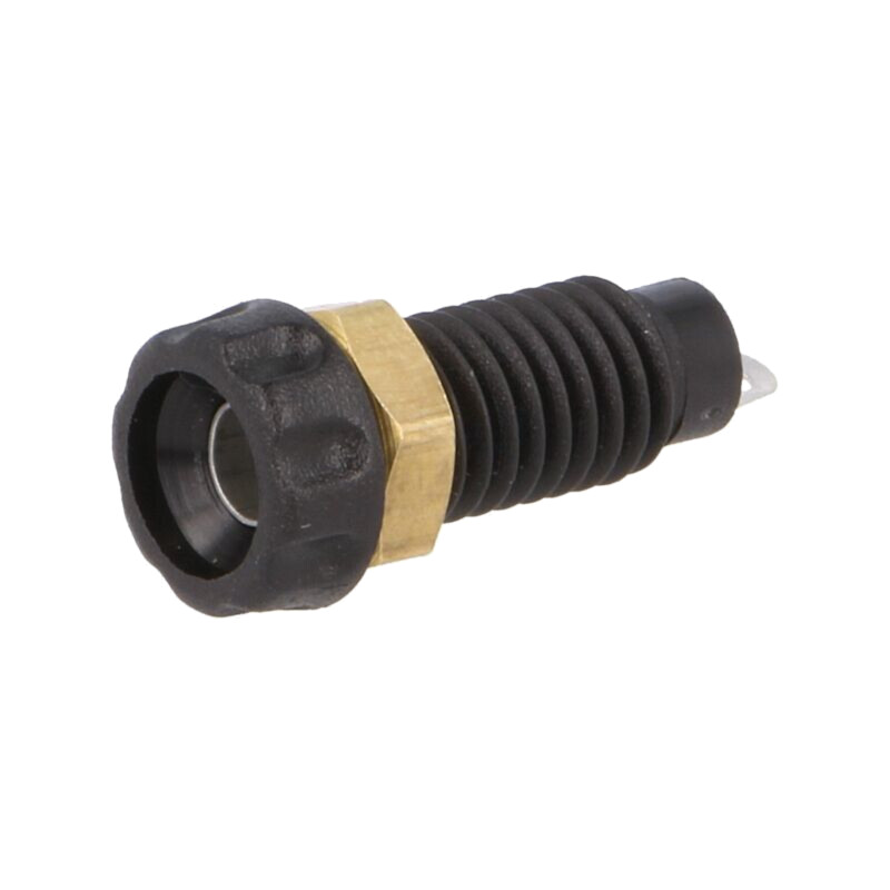 Conector: banană 4mm; soclu; 10A; 60VDC; 23mm; neagră; nichelat