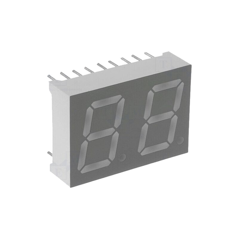 Afişaj: LED; cu 7 segmente; 13,2mm; 0,52"; Nr.car: 2; galben-verde Afişaj: LED; cu 7 segmente; 13,2mm; 0,52"; Nr.car: 2; galben-verde