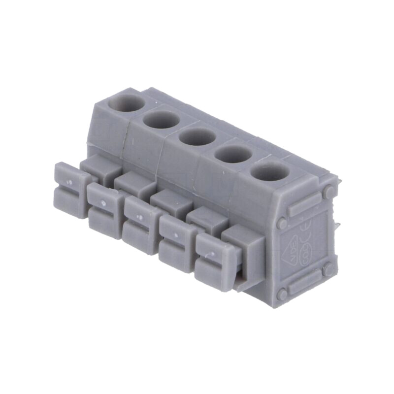 Regletă de conexiuni pt.PCB; în unghi 90°; 5mm; piste: 5; 1,5mm2 Regletă de conexiuni pt.PCB; în unghi 90°; 5mm; piste: 5; 1,5mm2