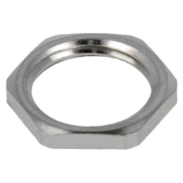 Piuliţă; M16; alamă; nichel; Thk: 2,8mm; Cheie: 19mm; Filet: metrică