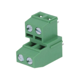 Regletă de conexiuni pt.PCB; în unghi 90°; 5,08mm; piste: 4; 15A
